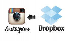 Valokuvat Instagramissa tietokoneelta, jossa käytetään Dropboxia