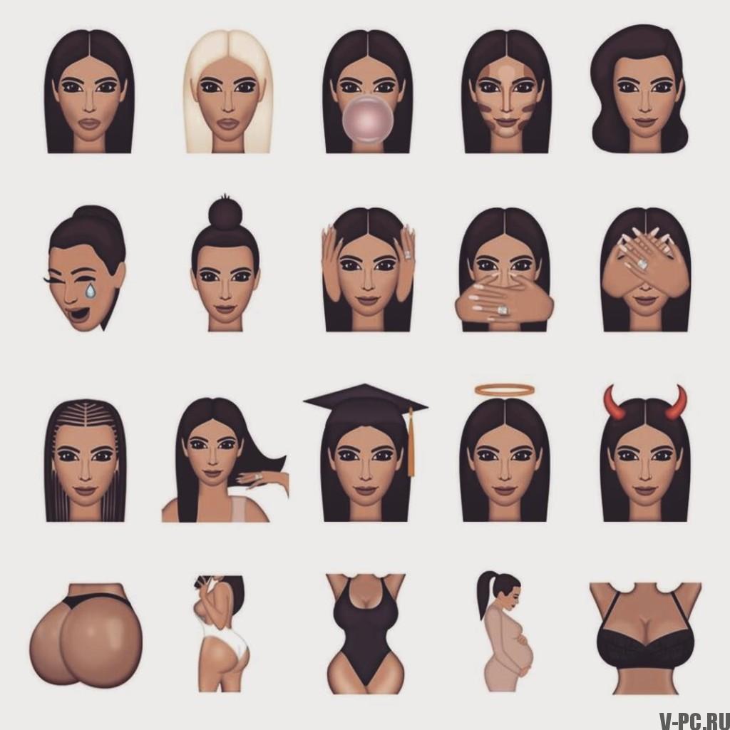 Kimoji Instagramlle Kim Kardashianilta