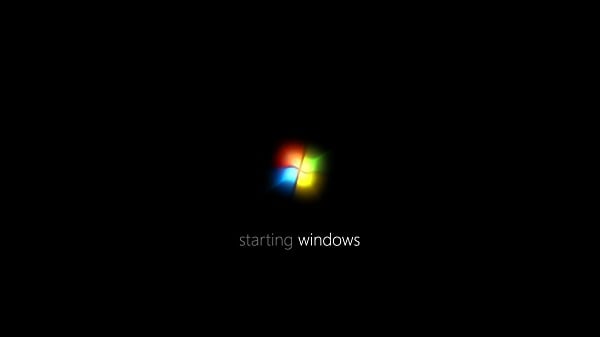 Tyypillinen käynnistysnäyttö Windows 7: ssä