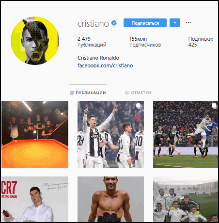 Ronaldo Instagramissa